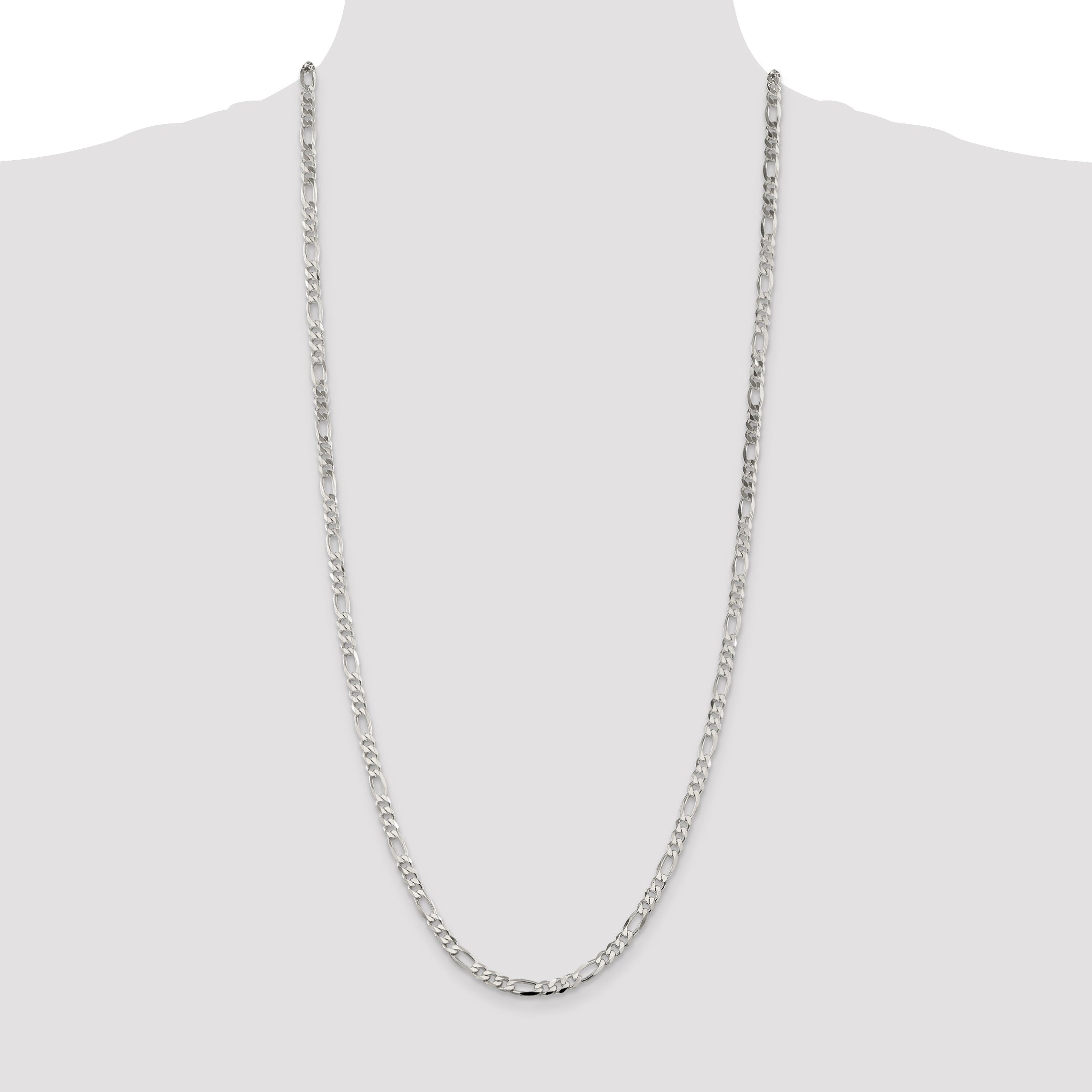 30 Inch Sterling Silver 4.5mm Figaro Chain Necklace