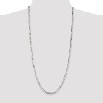 30 Inch Sterling Silver 4.5mm Figaro Chain Necklace