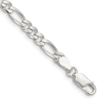 8 Inch Sterling Silver 4.5mm Figaro Chain Bracelet