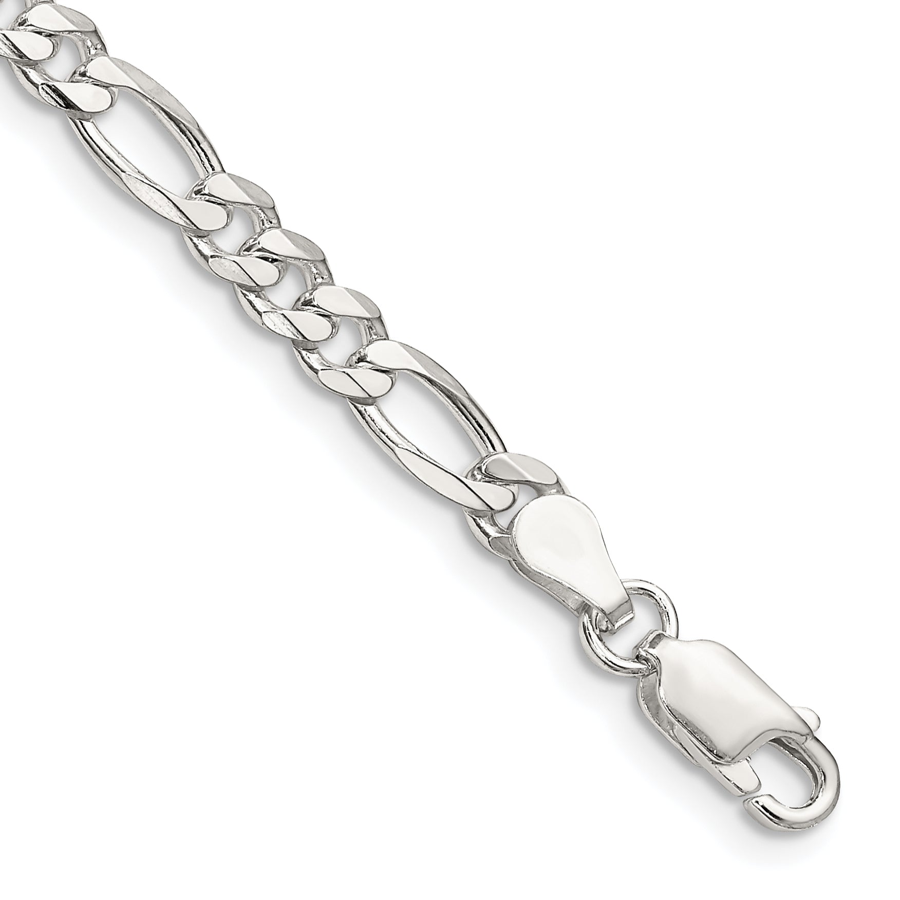 9 Inch Sterling Silver 4.5mm Figaro Chain Bracelet