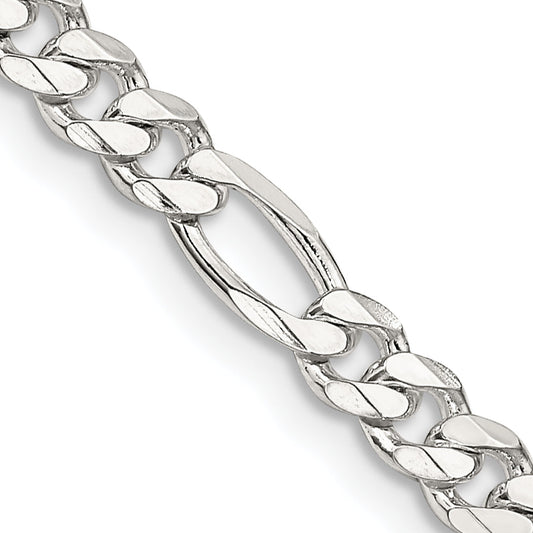 24 Inch Sterling Silver 4.5mm Figaro Chain Necklace