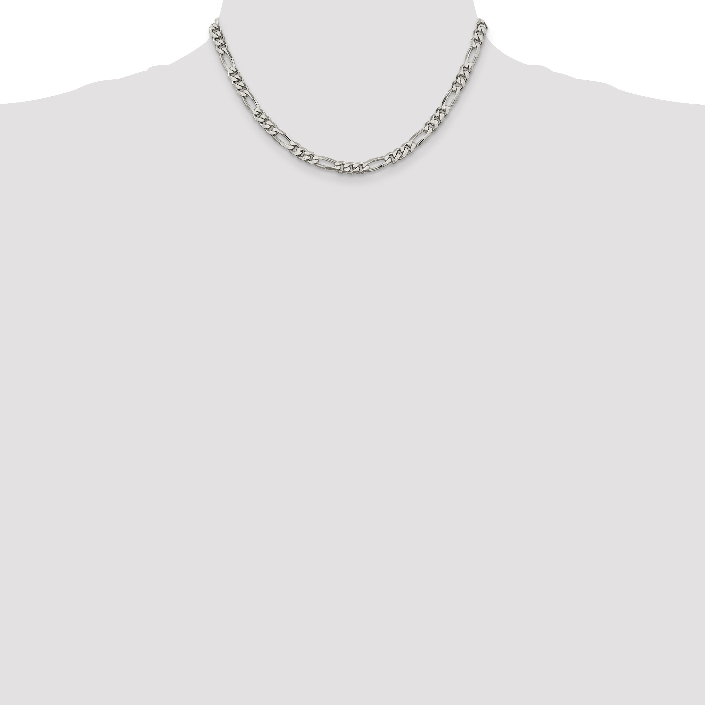 16 Inch Sterling Silver 5.5mm Figaro Chain Necklace