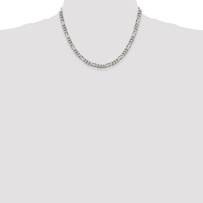 18 Inch Sterling Silver 5.5mm Figaro Chain Necklace