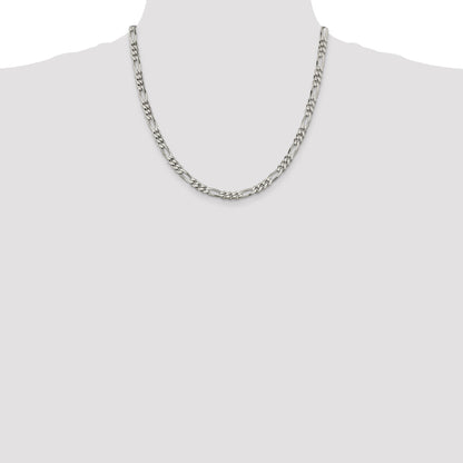 20 Inch Sterling Silver 5.5mm Figaro Chain Necklace