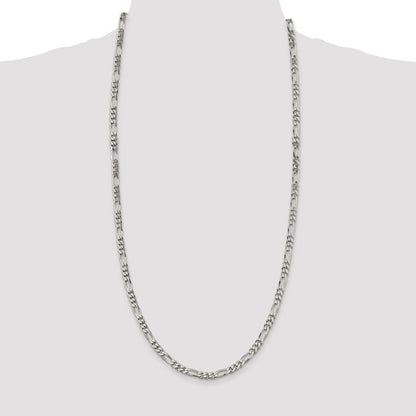 30 Inch Sterling Silver 5.5mm Figaro Chain Necklace