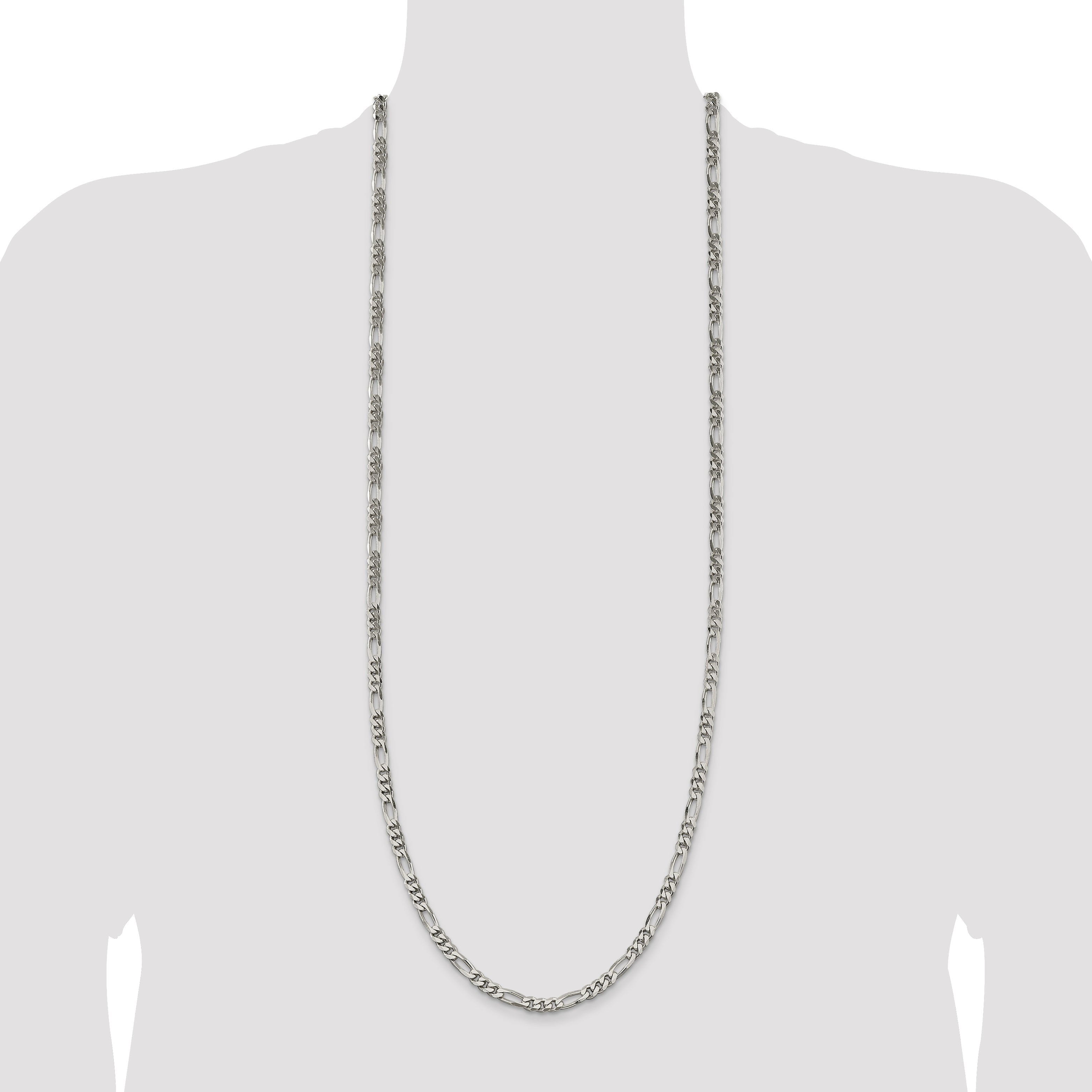 36 Inch Sterling Silver 5.5mm Figaro Chain Necklace