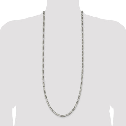 36 Inch Sterling Silver 5.5mm Figaro Chain Necklace