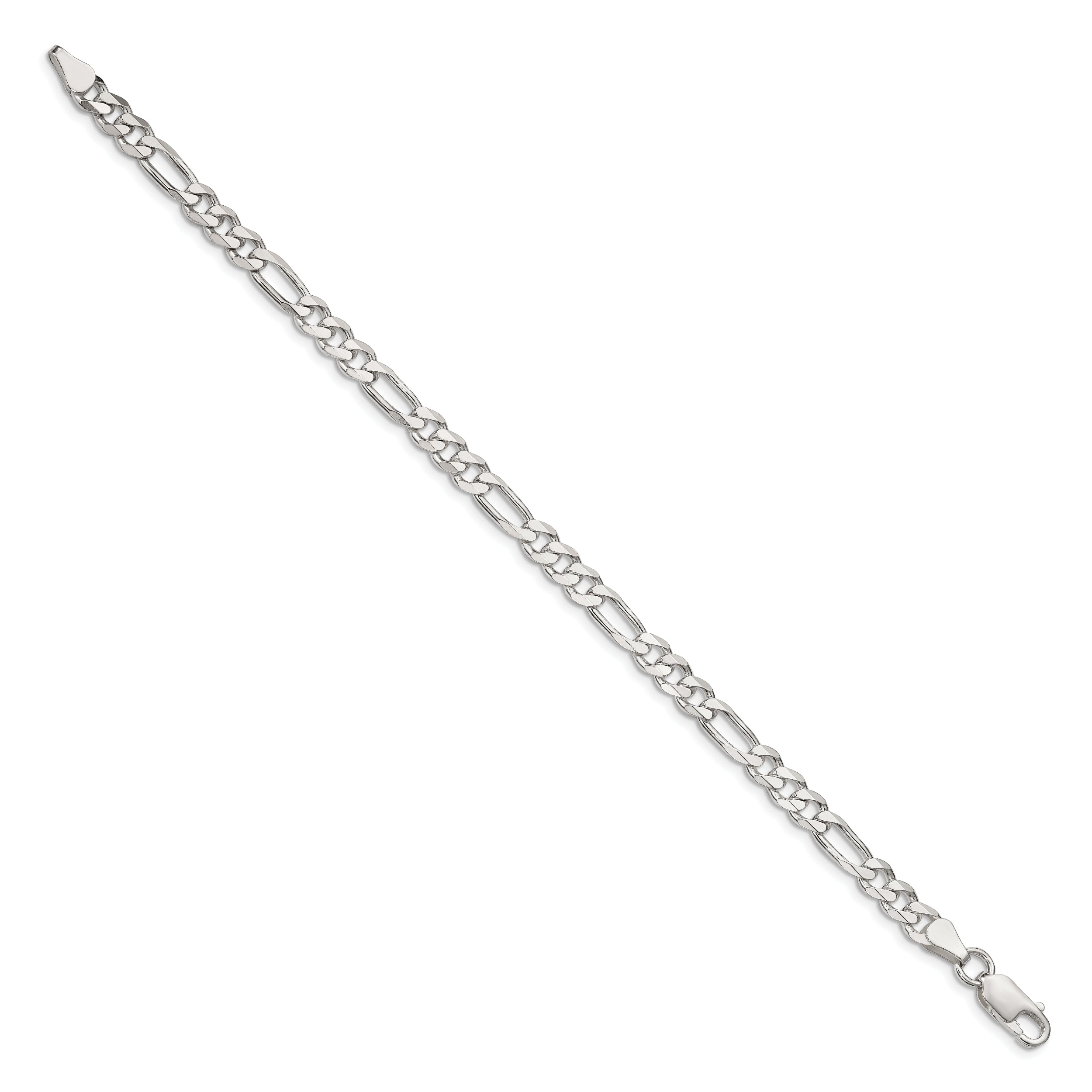 8 Inch Sterling Silver 5.5mm Figaro Chain Bracelet