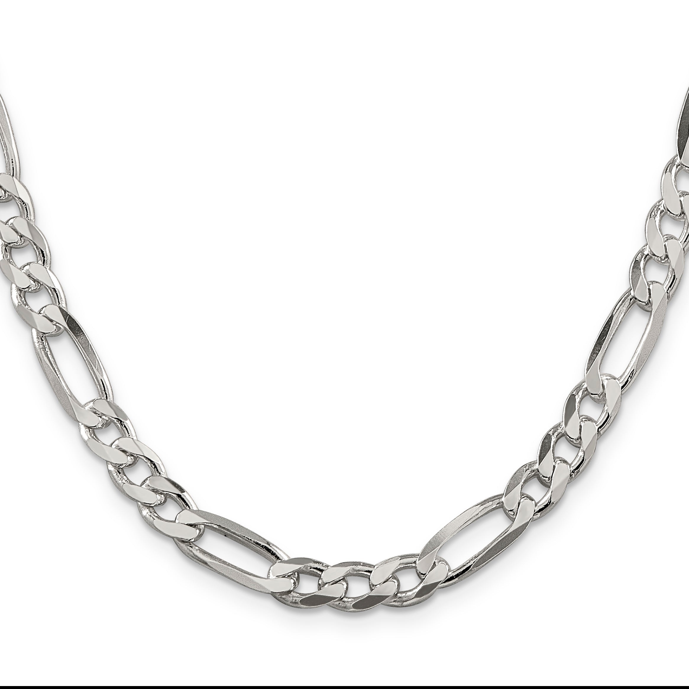 18 Inch Sterling Silver 6.75mm Figaro Chain Necklace