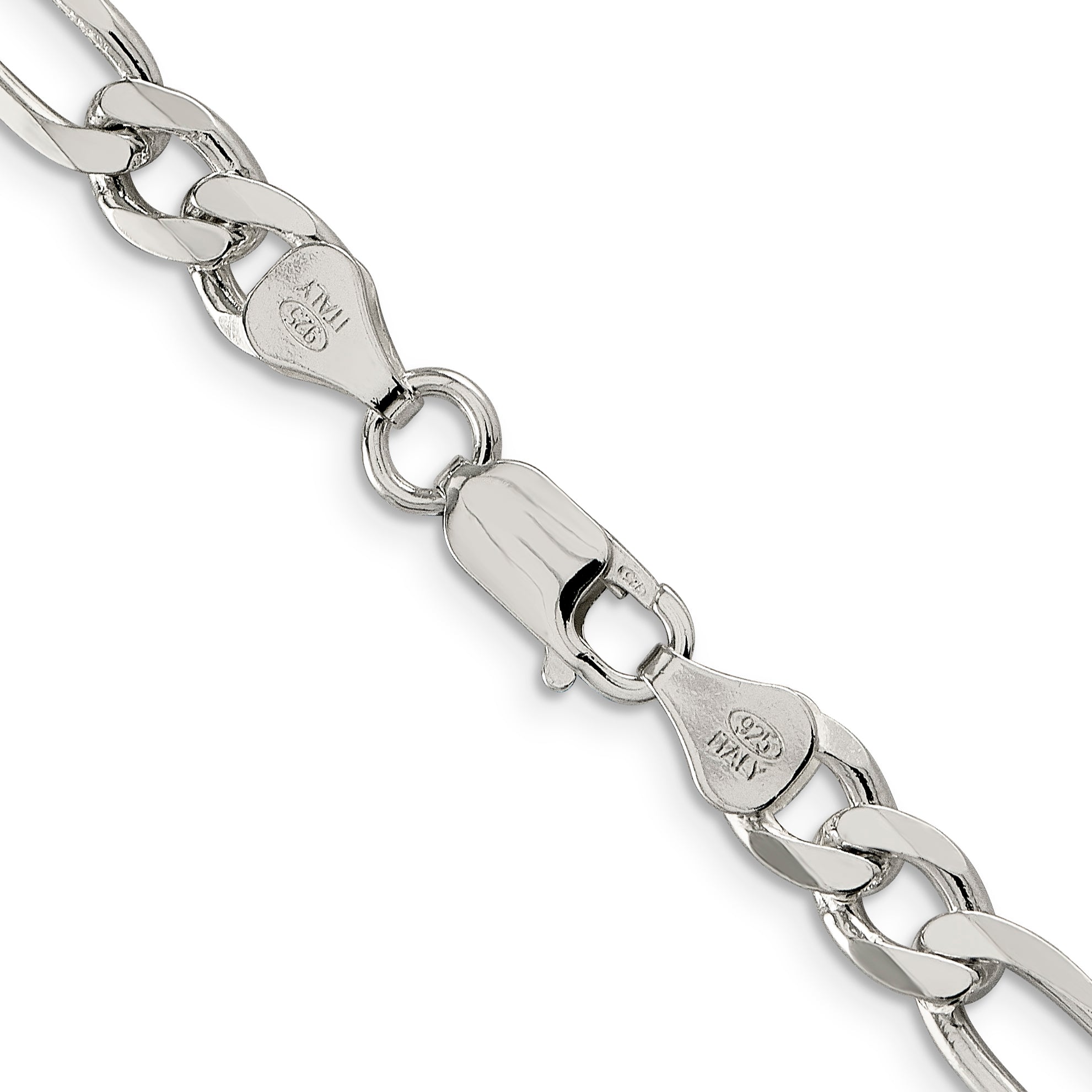 16 Inch Sterling Silver 6.75mm Figaro Chain Necklace