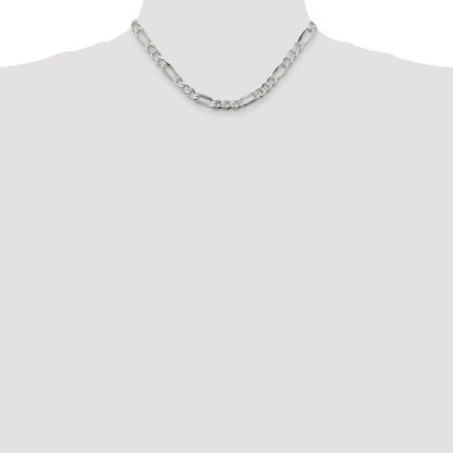 16 Inch Sterling Silver 6.75mm Figaro Chain Necklace