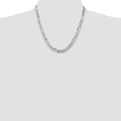 20 Inch Sterling Silver 6.75mm Figaro Chain Necklace