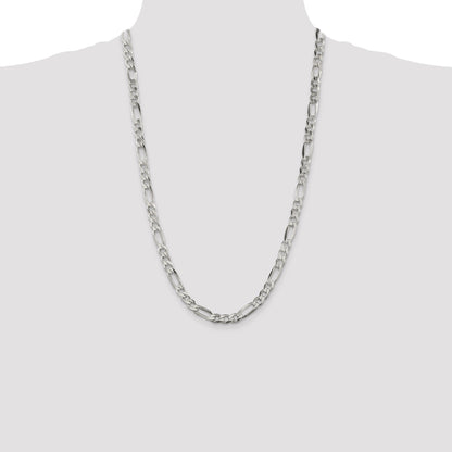 26 Inch Sterling Silver 6.75mm Figaro Chain Necklace