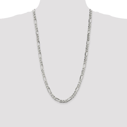 28 Inch Sterling Silver 6.75mm Figaro Chain Necklace