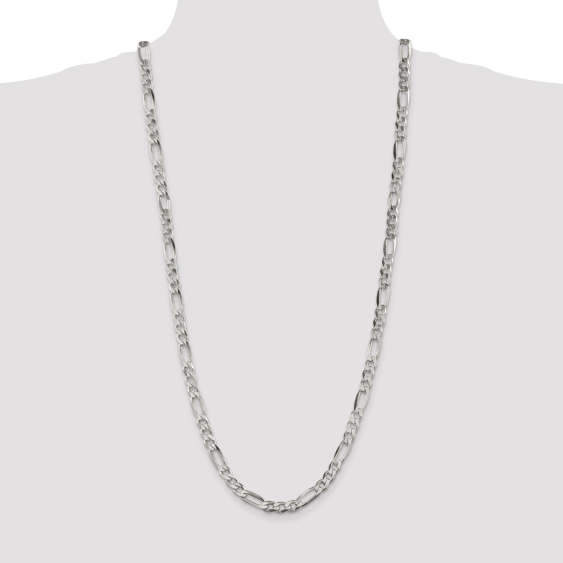 30 Inch Sterling Silver 6.75mm Figaro Chain Necklace