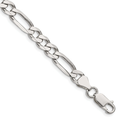 7 Inch Sterling Silver 6.75mm Figaro Chain Bracelet