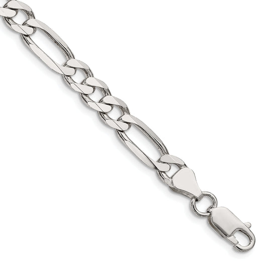 7 Inch Sterling Silver 6.75mm Figaro Chain Bracelet