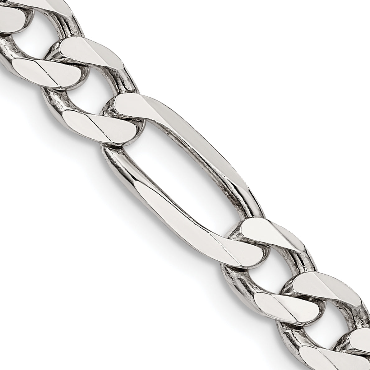 24 Inch Sterling Silver 6.75mm Figaro Chain Necklace