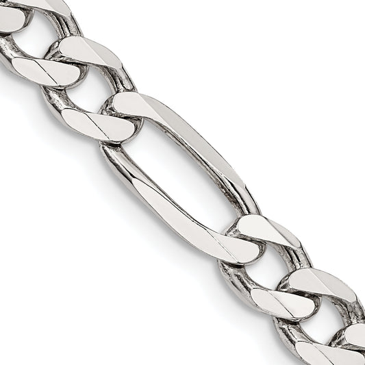 36 Inch Sterling Silver 6.75mm Figaro Chain Necklace