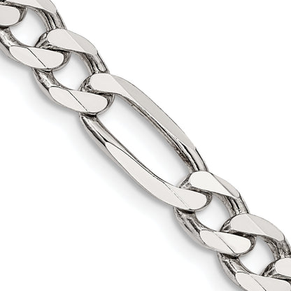 18 Inch Sterling Silver 6.75mm Figaro Chain Necklace
