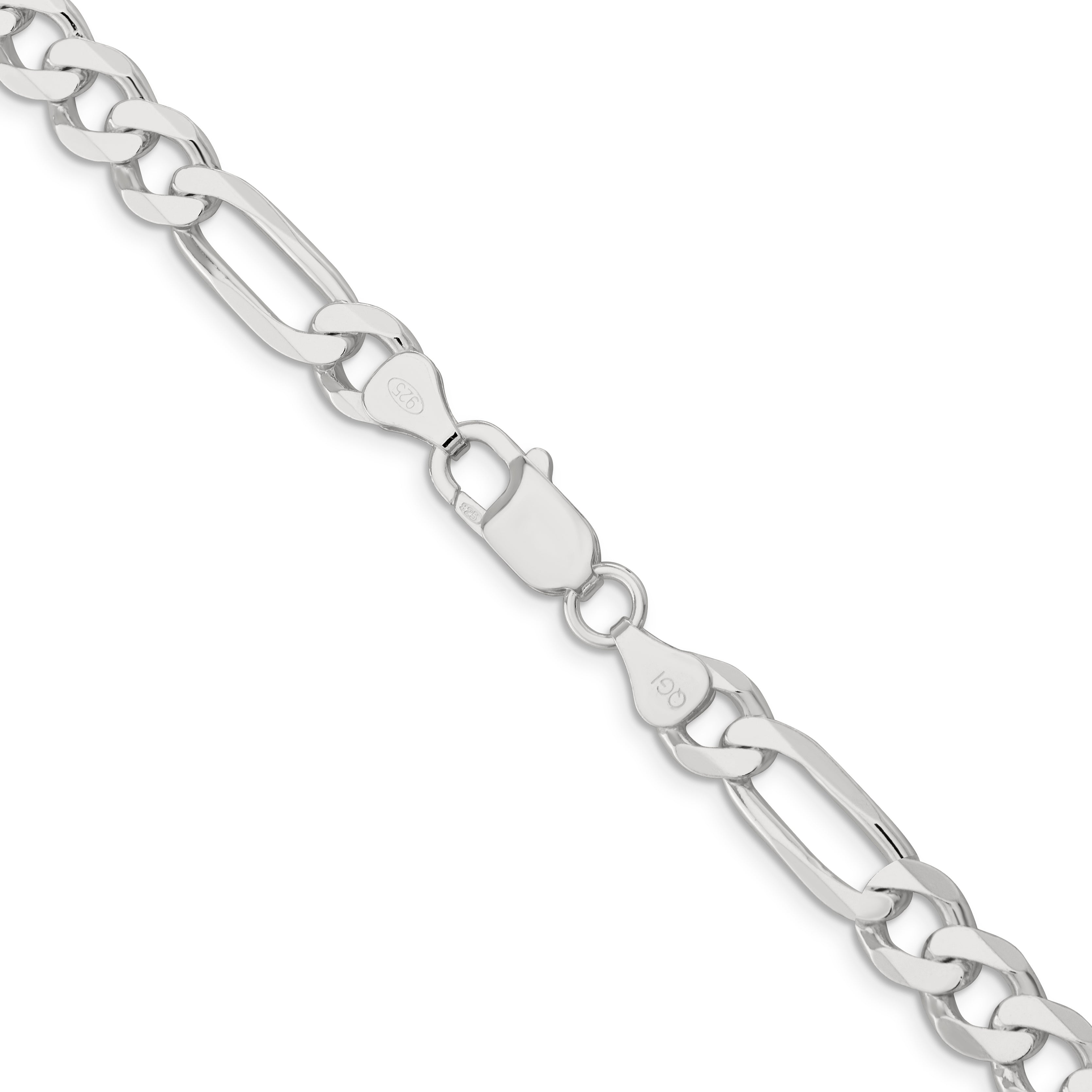 24 Inch Sterling Silver 7.5mm Figaro Chain Necklace
