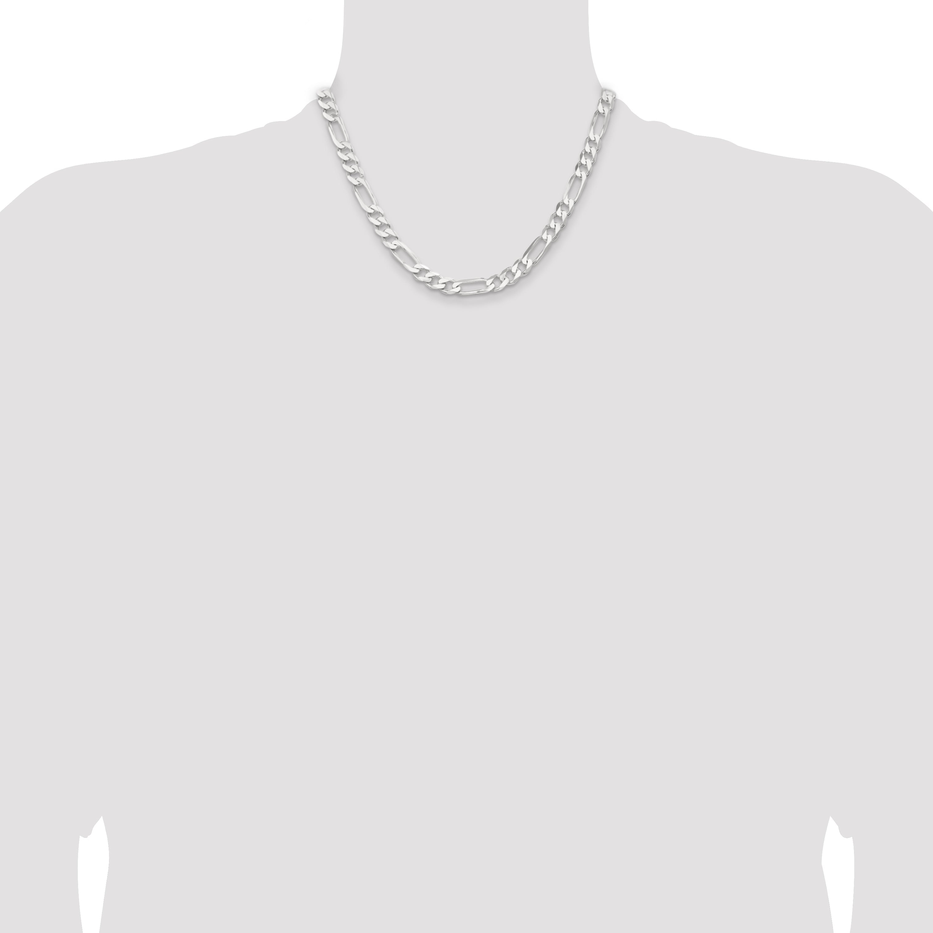 18 Inch Sterling Silver 7.5mm Figaro Chain Necklace