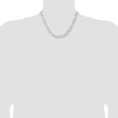 18 Inch Sterling Silver 7.5mm Figaro Chain Necklace