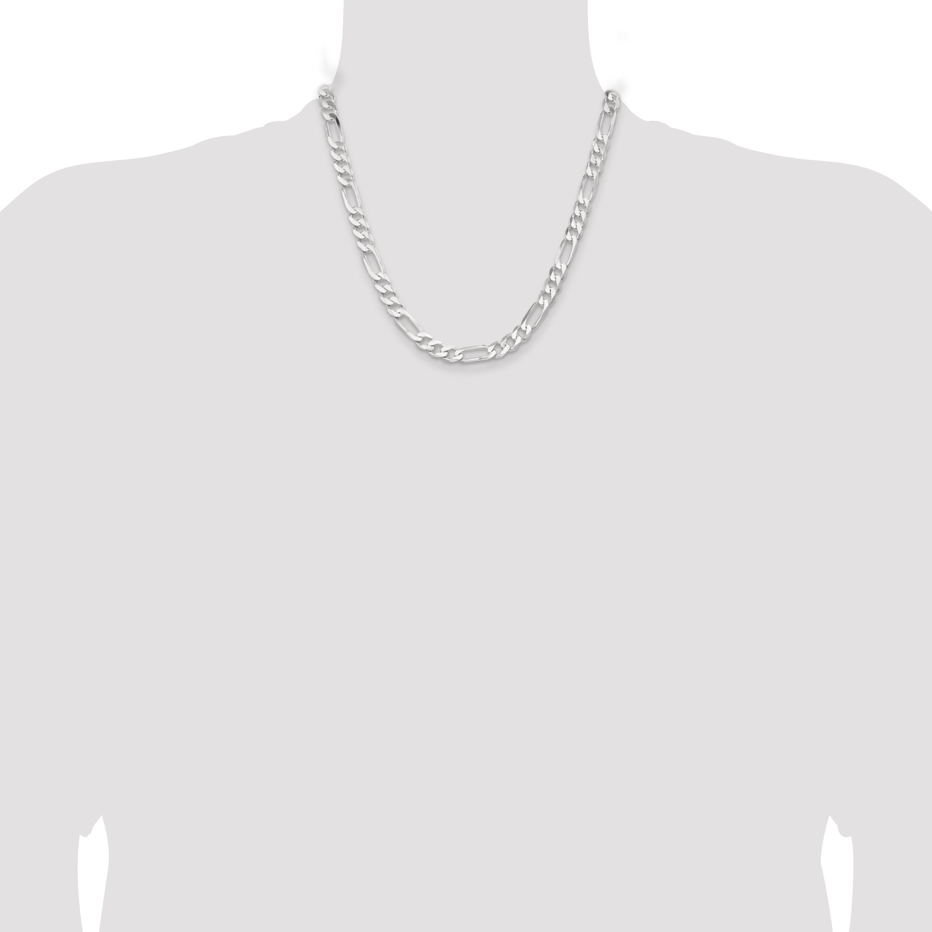 20 Inch Sterling Silver 7.5mm Figaro Chain Necklace