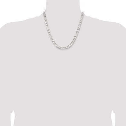20 Inch Sterling Silver 7.5mm Figaro Chain Necklace