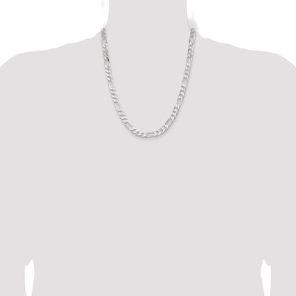 22 Inch Sterling Silver 7.5mm Figaro Chain Necklace
