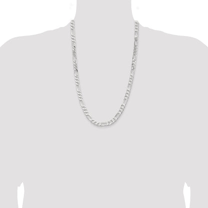 26 Inch Sterling Silver 7.5mm Figaro Chain Necklace