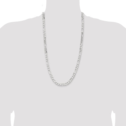 28 Inch Sterling Silver 7.5mm Figaro Chain Necklace