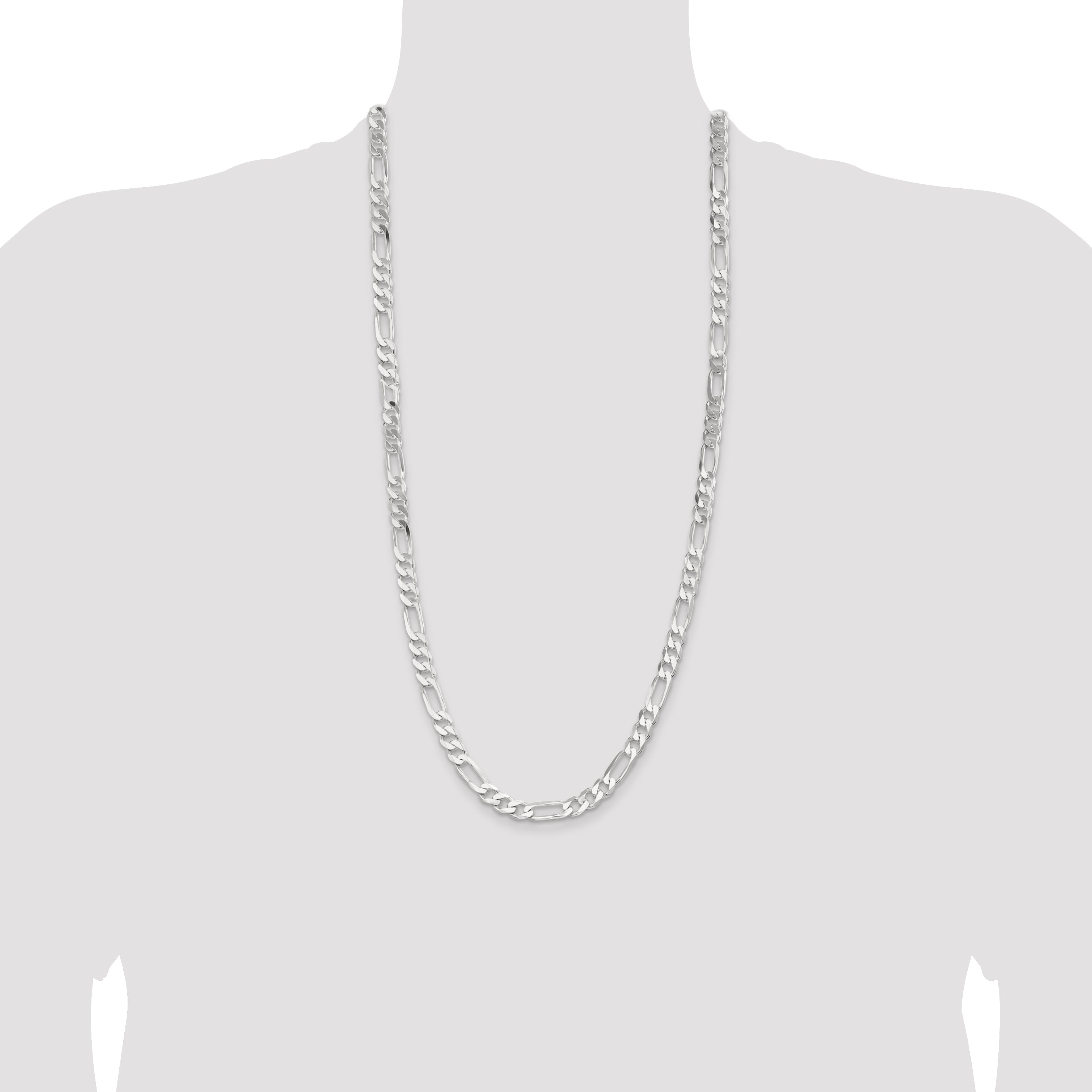 30 Inch Sterling Silver 7.5mm Figaro Chain Necklace