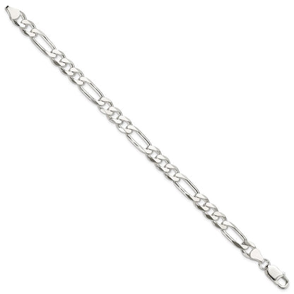 8 Inch Sterling Silver 7.5mm Figaro Chain Bracelet