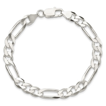 9 Inch Sterling Silver 7.5mm Figaro Chain Bracelet
