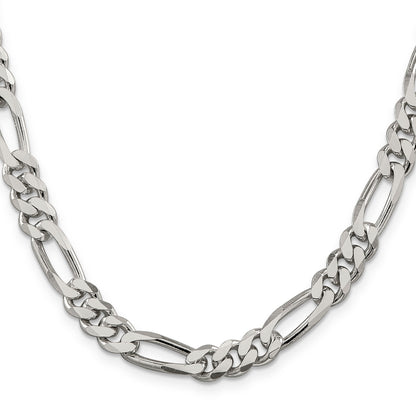 28 Inch Sterling Silver 8mm Figaro Chain Necklace