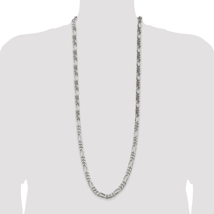 36 Inch Sterling Silver 8mm Figaro Chain Necklace
