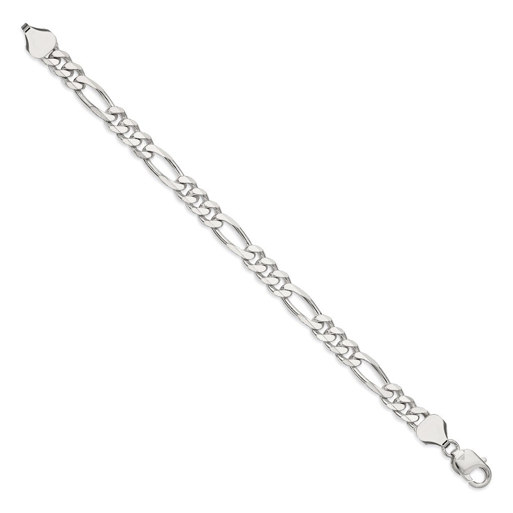 9 Inch Sterling Silver 8mm Figaro Chain Bracelet