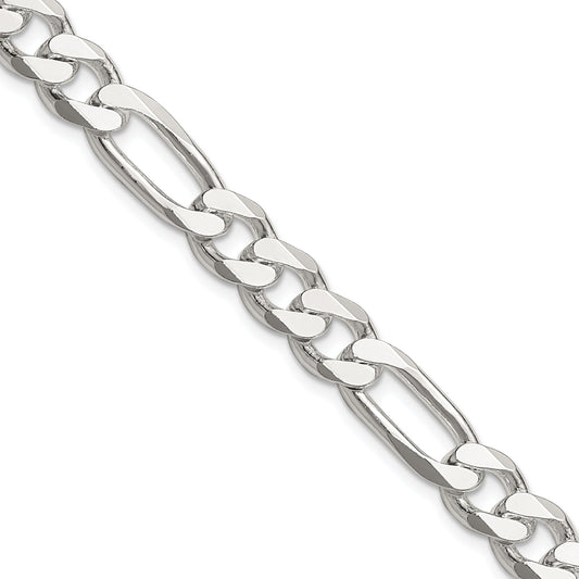 26 Inch Sterling Silver 8mm Figaro Chain Necklace