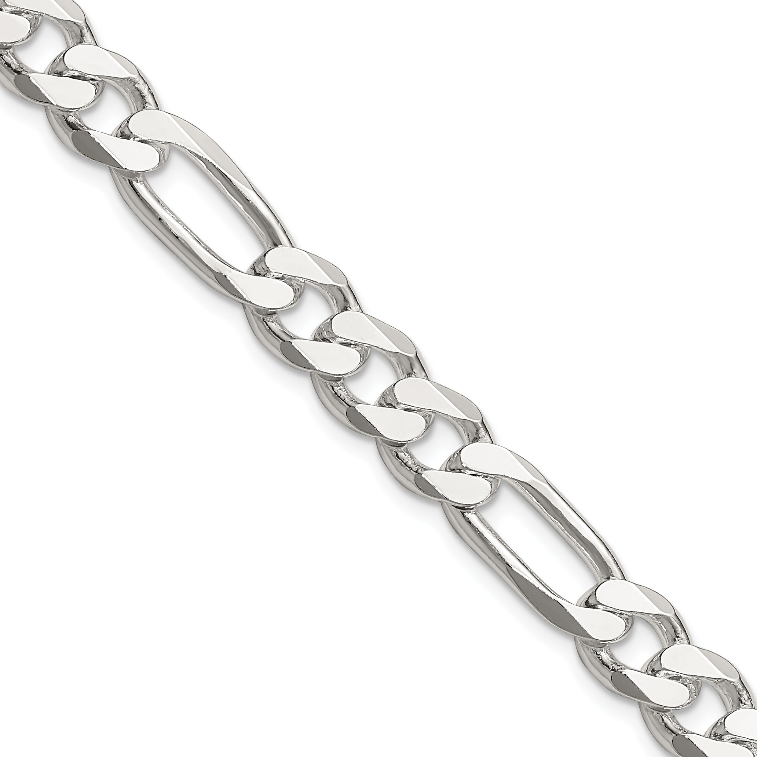 36 Inch Sterling Silver 8mm Figaro Chain Necklace