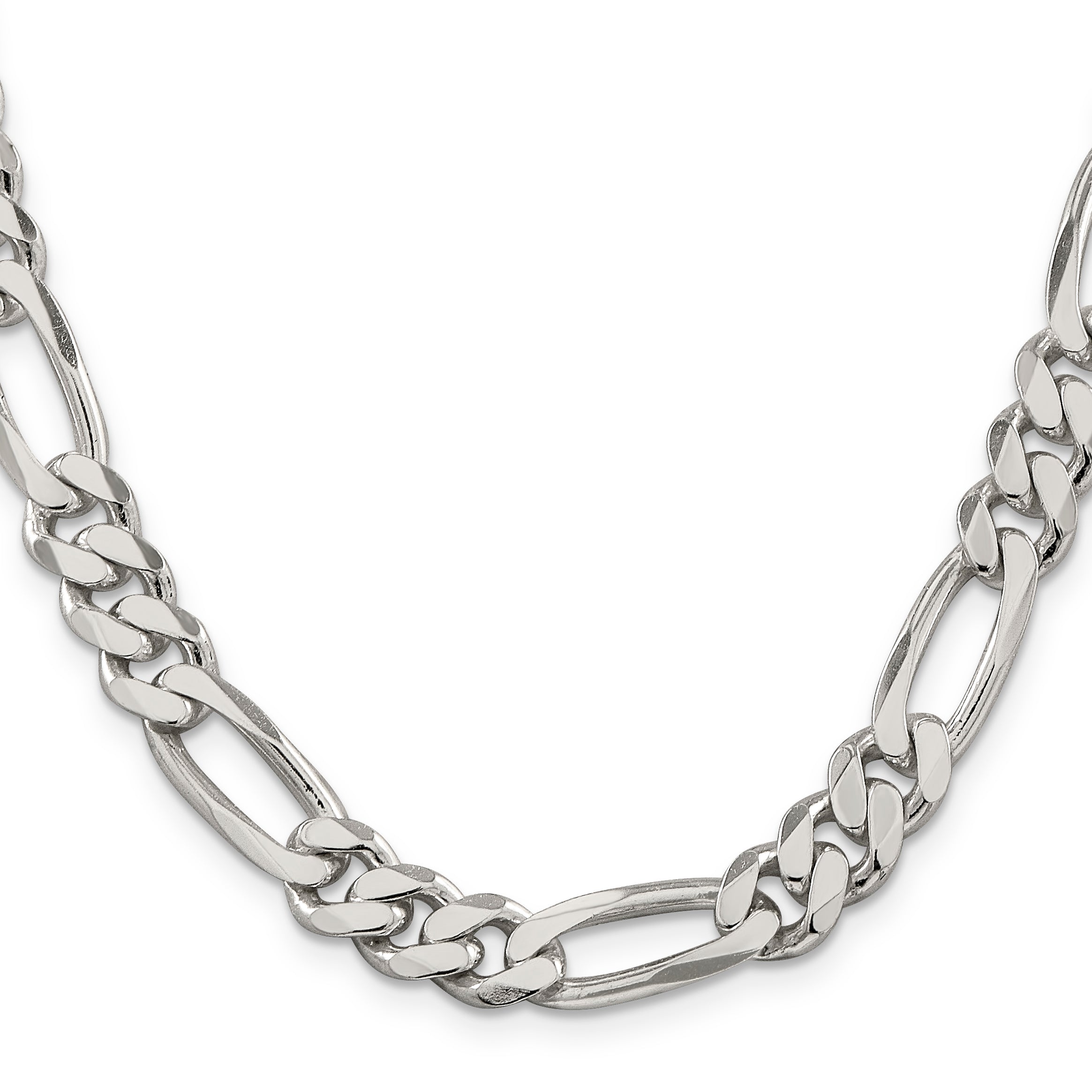 22 Inch Sterling Silver 9mm Figaro Chain Necklace