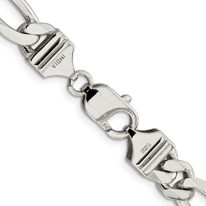 26 Inch Sterling Silver 9mm Figaro Chain Necklace