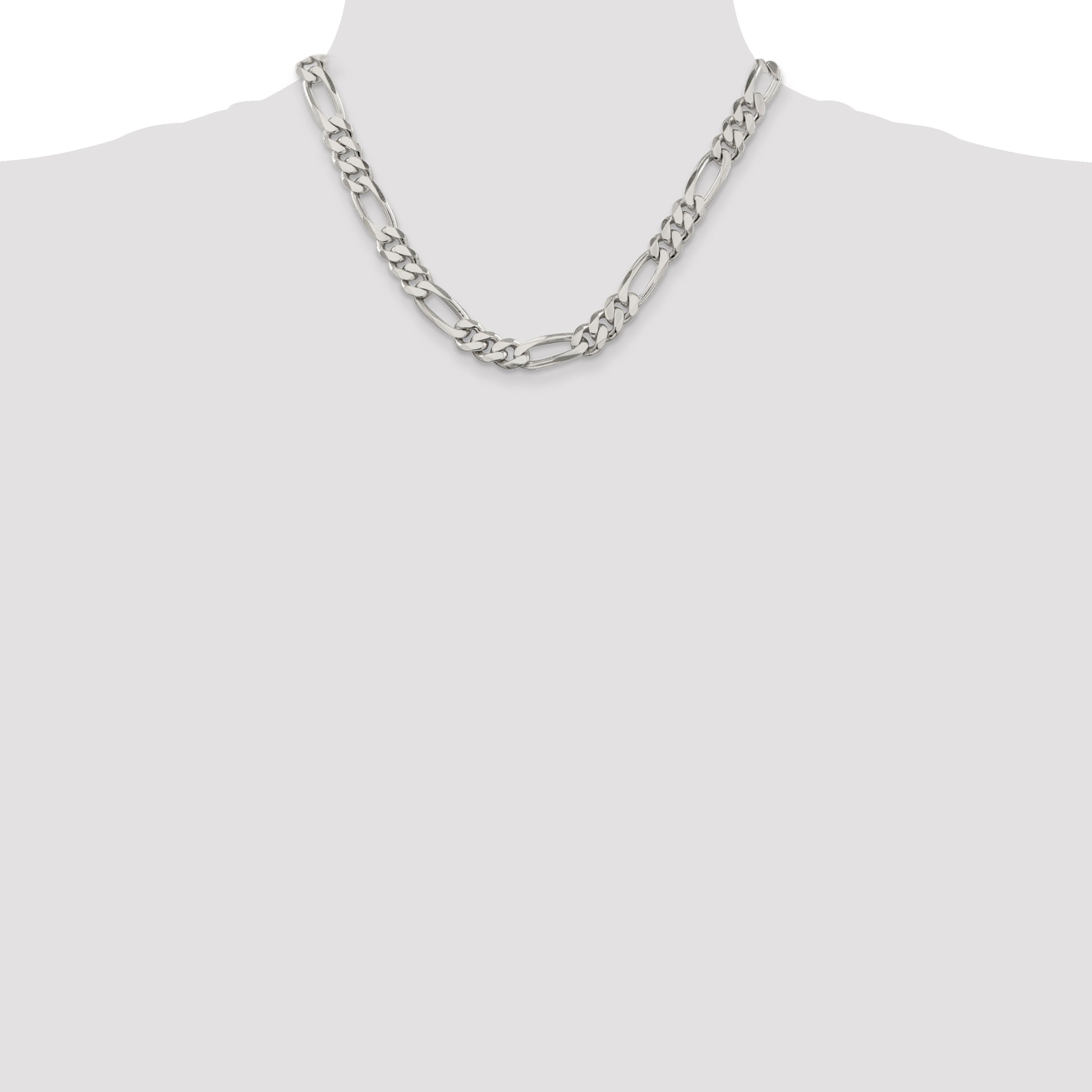 18 Inch Sterling Silver 9mm Figaro Chain Necklace