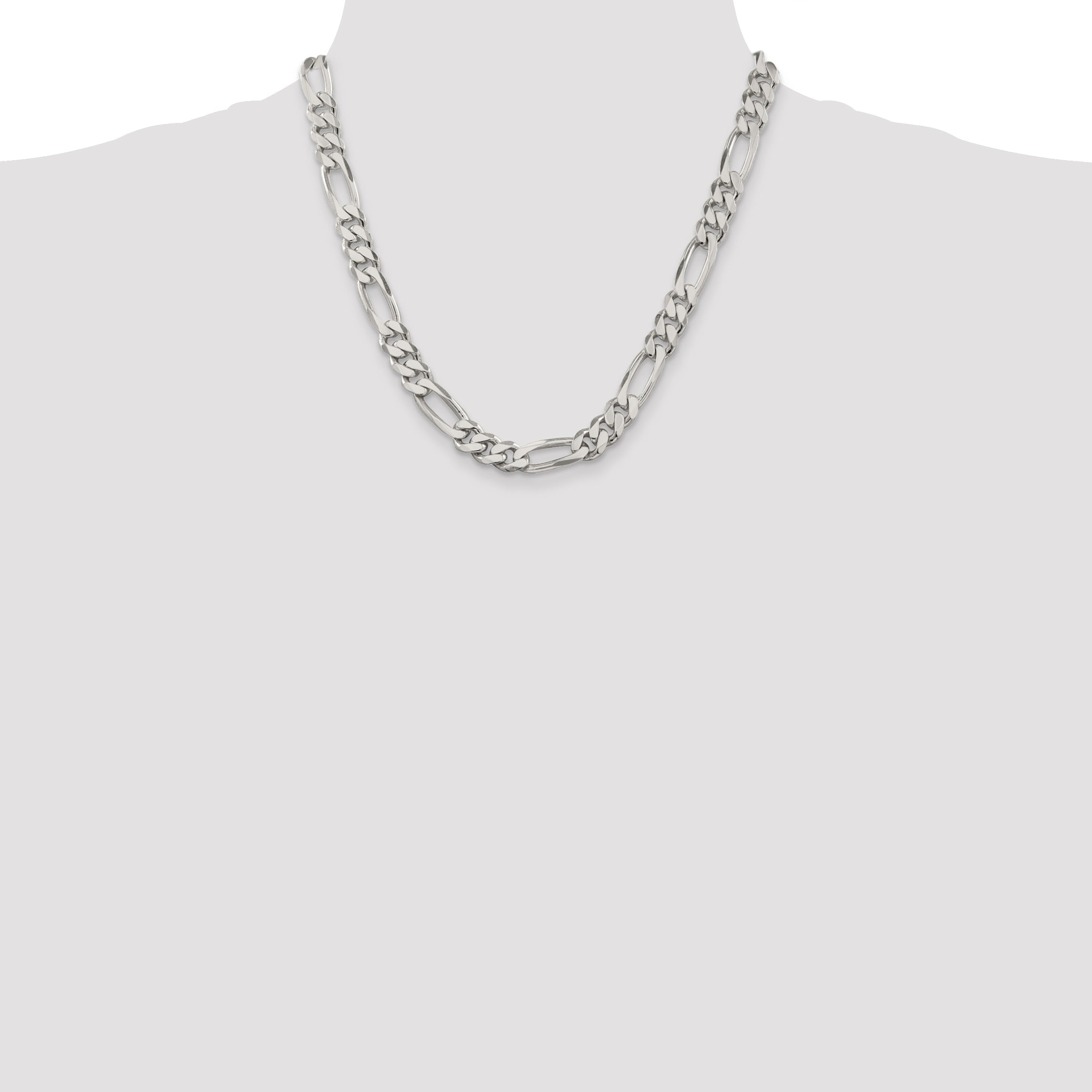 20 Inch Sterling Silver 9mm Figaro Chain Necklace