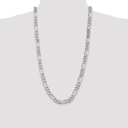 28 Inch Sterling Silver 9mm Figaro Chain Necklace
