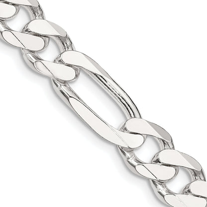 22 Inch Sterling Silver 9mm Figaro Chain Necklace