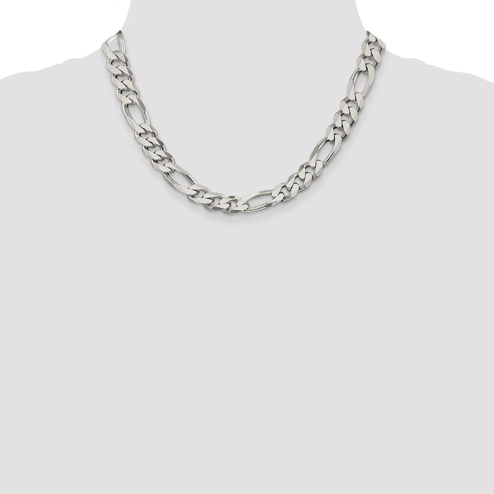 18 Inch Sterling Silver 10.75mm Figaro Chain Necklace