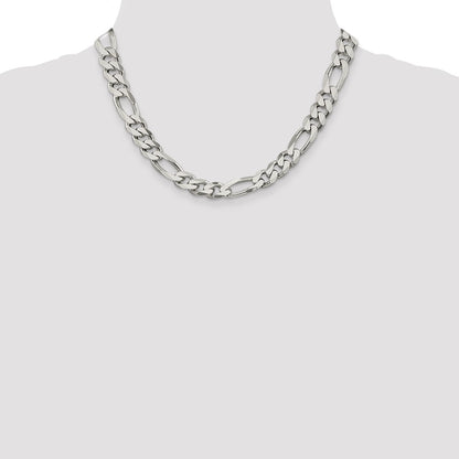18 Inch Sterling Silver 10.75mm Figaro Chain Necklace