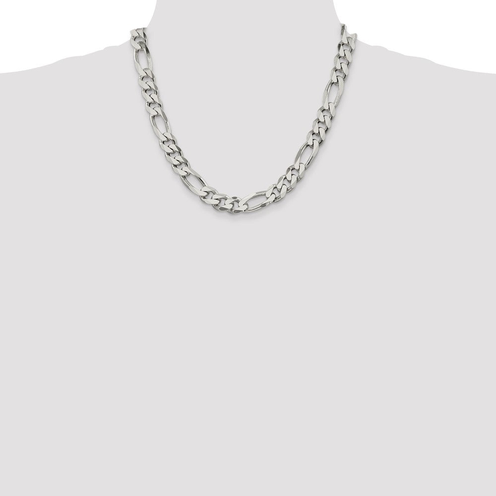20 Inch Sterling Silver 10.75mm Figaro Chain Necklace