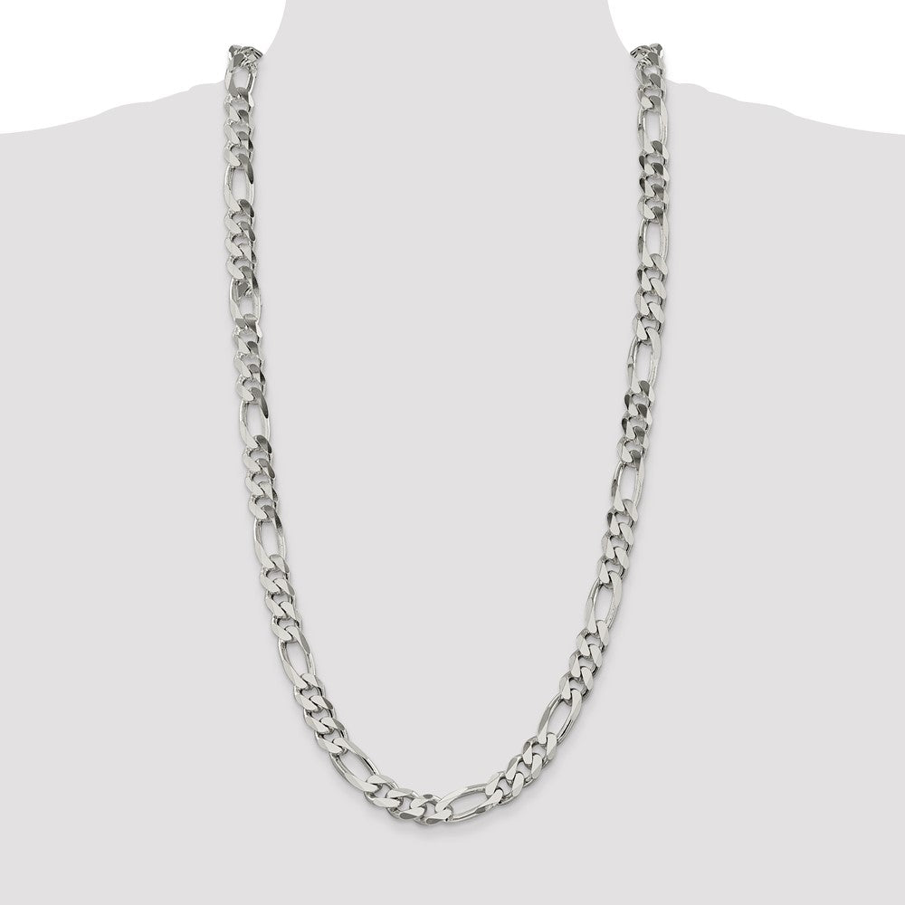 30 Inch Sterling Silver 10.75mm Figaro Chain Necklace